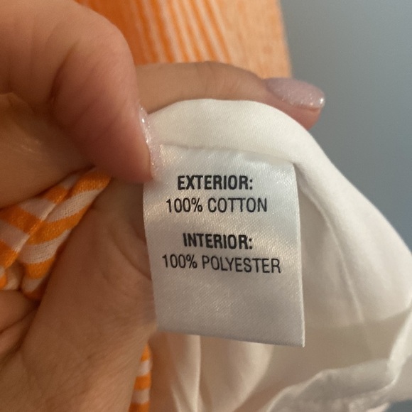 Judith March Orange Seersucker Striped Bow Dress size large - Picture 6 of 7